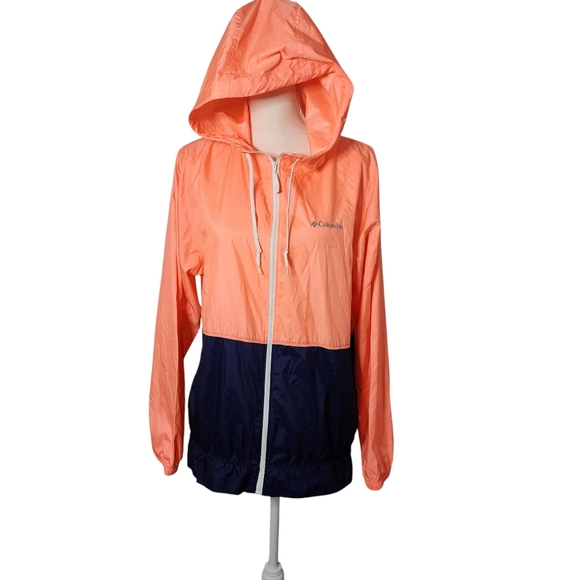 Columbia Windbreaker Womens Large Long‎ Sleeve Stand-up Full Zip - Picture 1 of 6